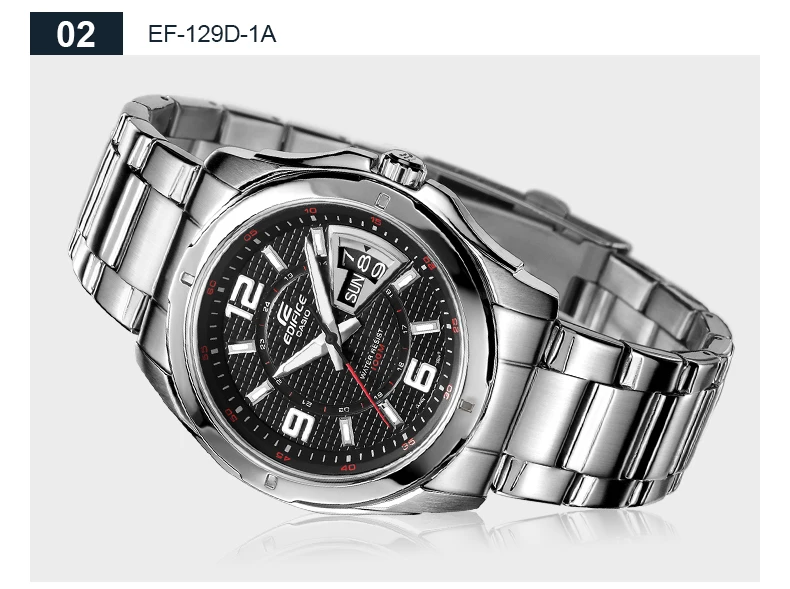Casio Edifice часы кварцевые наручные часы Бизнес Мужские часы топ модный бренд настольные часы EF-129D-1A Relogio Masculino подарочная коробка