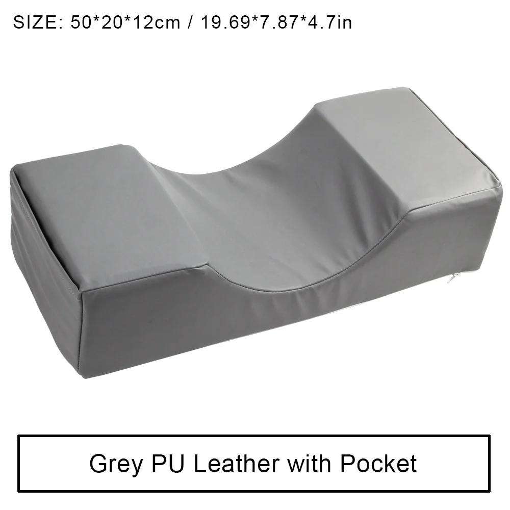 Grey PU Leather Удлиненная подушка для ресниц, наращивание ресниц, пенопластовая подушка для шеи, эргономичная кривая, улучшающая подушки под шею, инструменты для макияжа - Цвет: Grey PU Leather