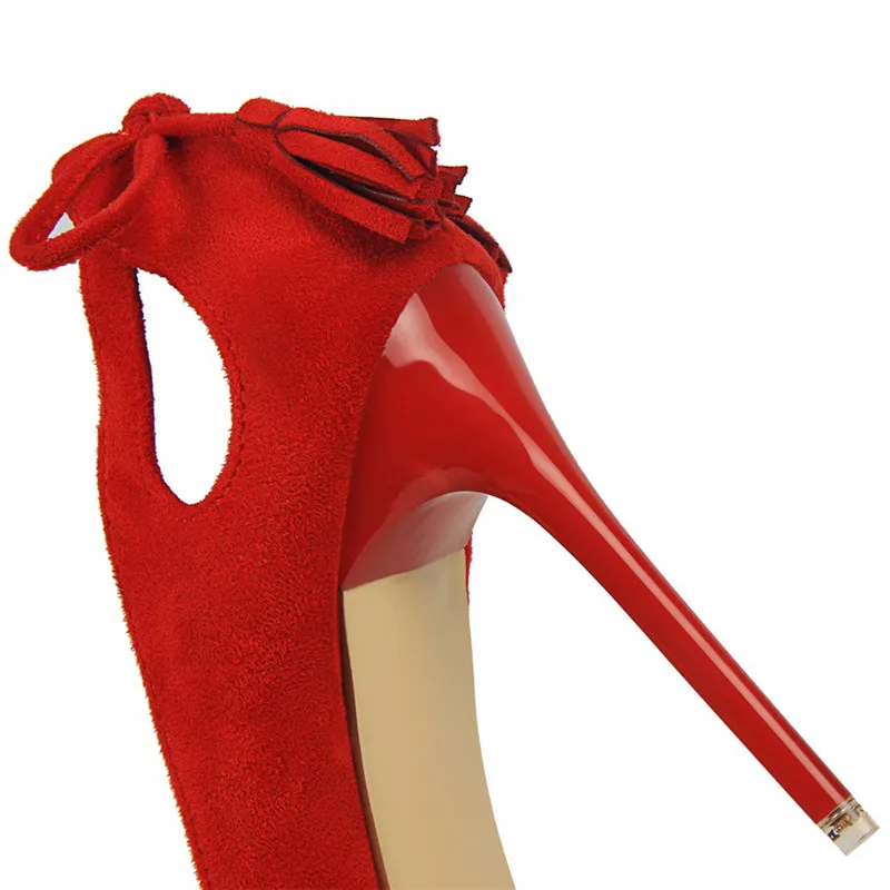 2016 Новый Женская Обувь Высокие Каблуки 10 см Нубука кисточкой Женщины Насосы