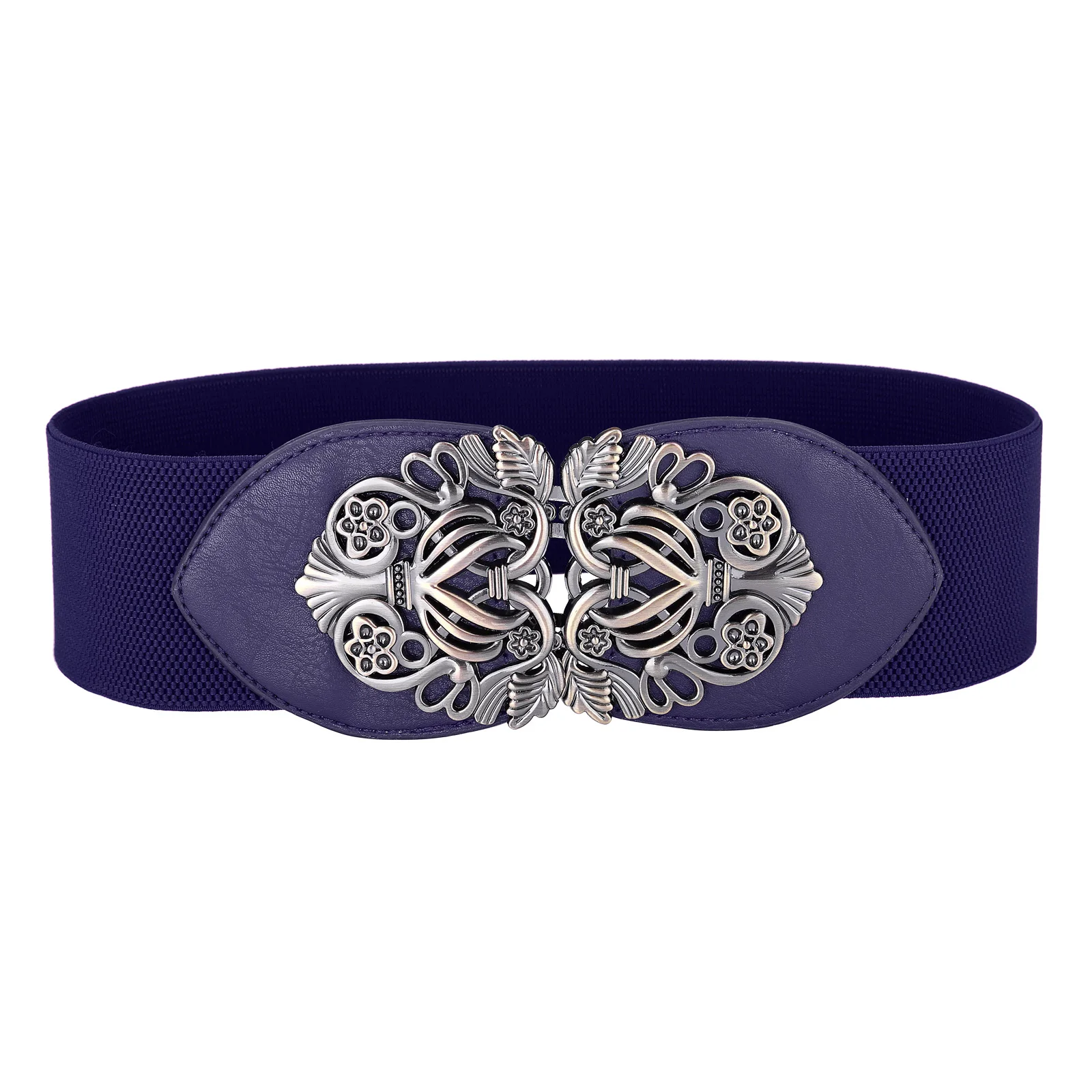 Navy Blue Женский дворцовый 50s пояс в стиле ретро для свадебной вечеринки модное широкое бедра Эластичный растягивающийся корсет Cinch пояс - Цвет: Navy Blue