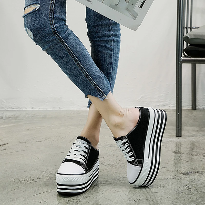 SONDR/Женская обувь на платформе повседневная плоской подошве zapatos de mujer Цвет черный