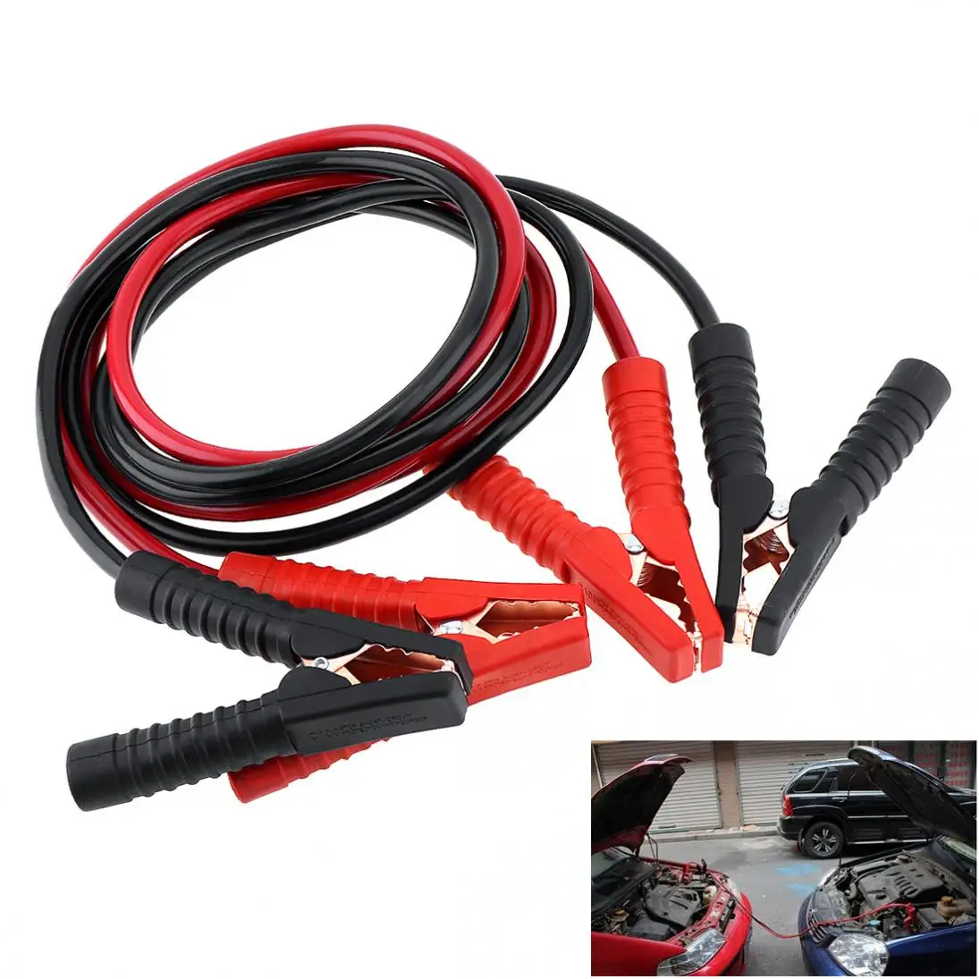 

2.5M 500A 10MM Durable Copper Clad Aluminum Car Emergency Ignition Jump Starter Leads Wire Battery Booster Cable