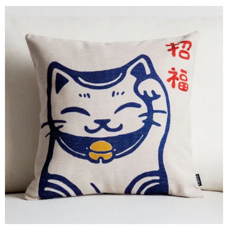 Декоративный чехол для подушки в японском стиле укиё Э|decorative throw|message pillowgift pillow |