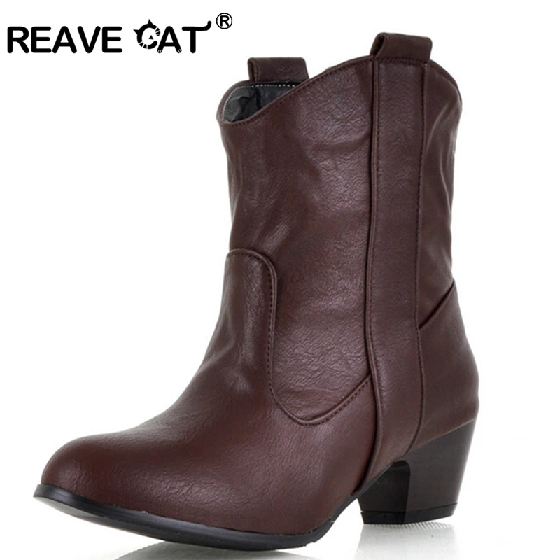 REAVE CAT/новые зимние женские ботинки Модные ботильоны с острым носком цвет черный