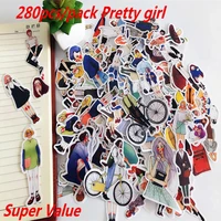 280pcs cute kawaii self made pretty girls scrapbooking stickers decorative sticker notebook diary welt diy craft photo albums