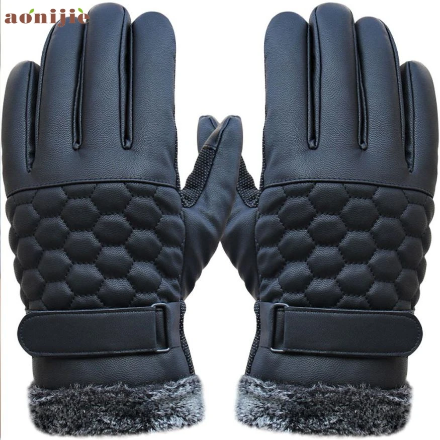 Новинка 2017 Нескользящие лыжные перчатки из искусственной кожи для сноуборда