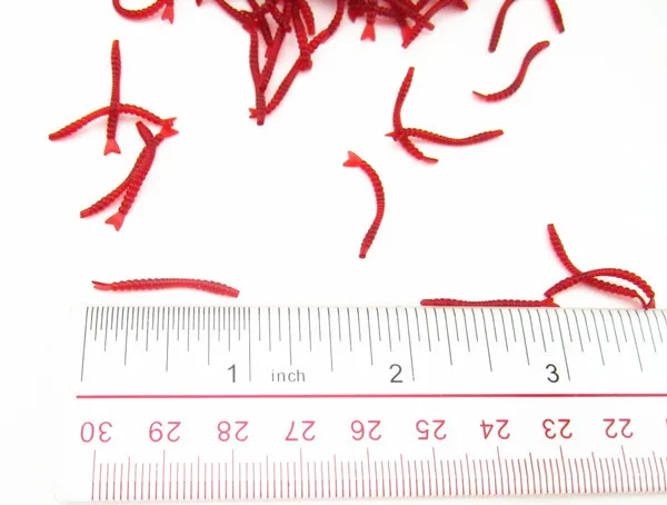 50 шт./лот Мягкая красная приманка в виде земляного червя красные рыболовные