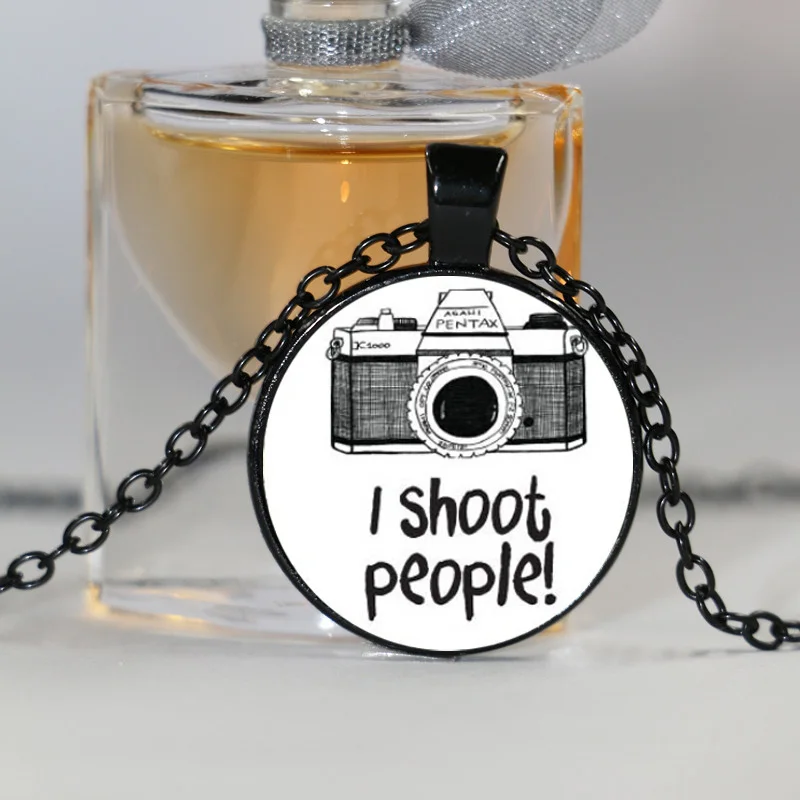 Бесплатная доставка Я стрелять в людей Камера фотографии черно белое колье
