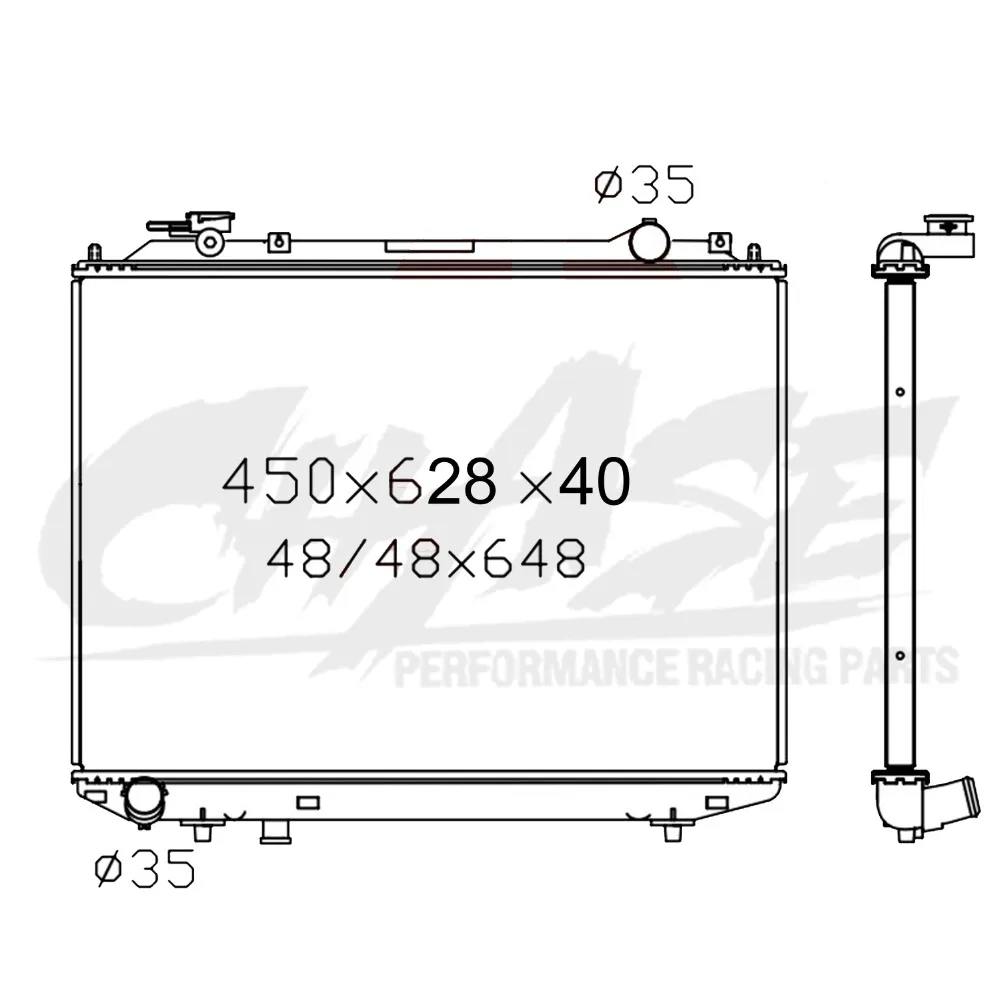 Алюминиевый радиатор для FORD Courier RANGER 2 5 TDCI' 2005 2012 /MAZDA B2500 Bravo 1996 2006 40 мм OEM: