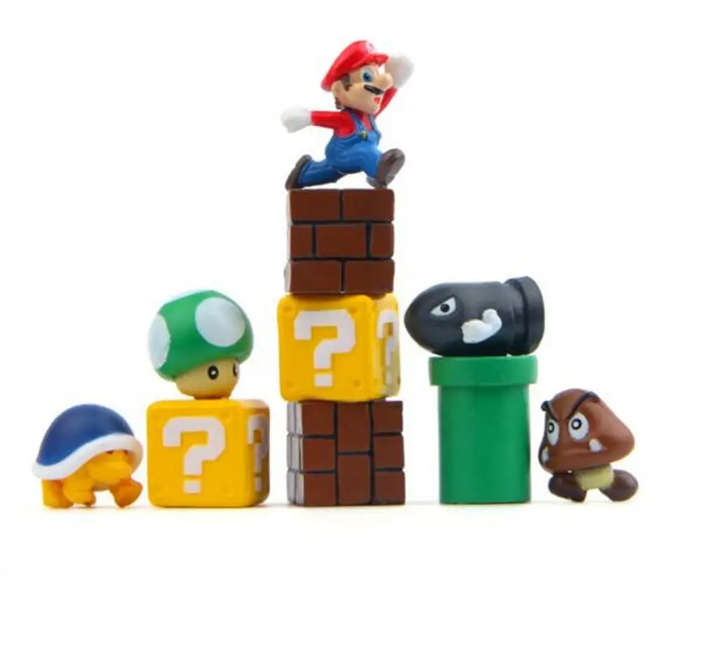 2 No magnetic 10 шт./компл. Super Mario Bros магниты фигурка игрушки Марио пуля Гриб черепаха креативные магнитные наклейки холодильник фигурка игрушка - Цвет: 2 No magnetic
