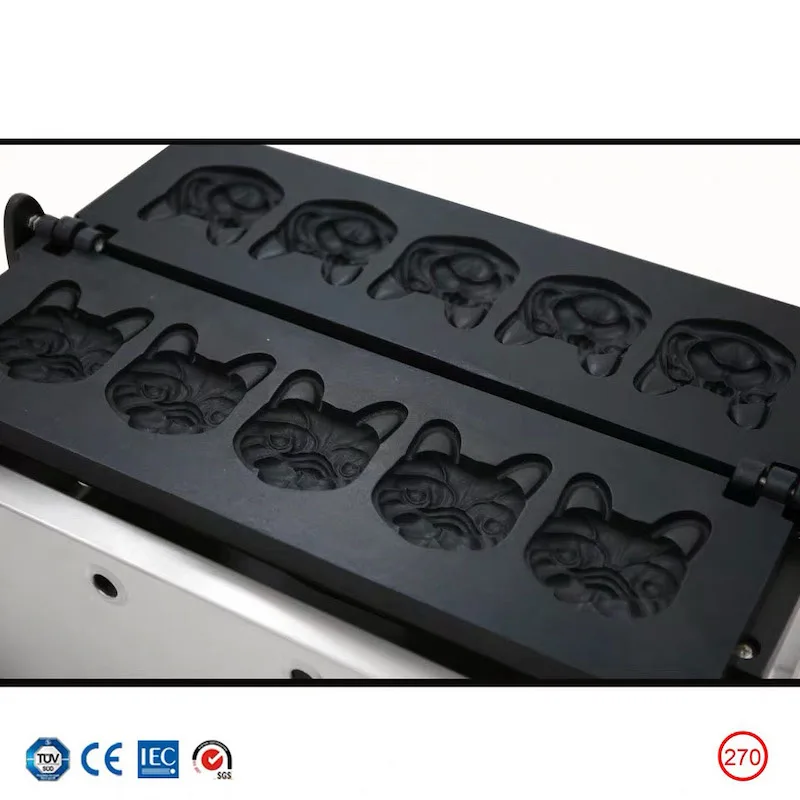 Коммерческая газовая вафельница в форме бульдога машина для изготовления вафель