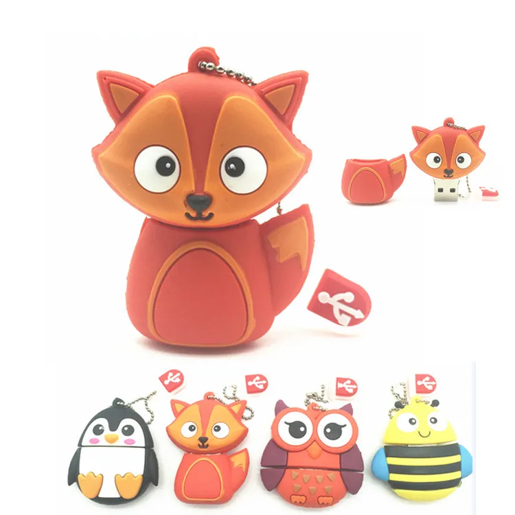 2018 новый милый пингвин сова лиса Флешка мультфильм usb флэш накопитель 4 ГБ/8 ГБ/16