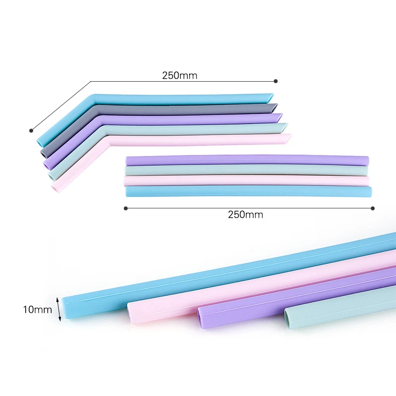 4 шт./компл. питьевые соломинки из пищевого силикона сверхдлинные гибкие