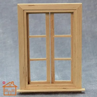 

1:12 Mini Double Open Window with Frame for Dollhouse