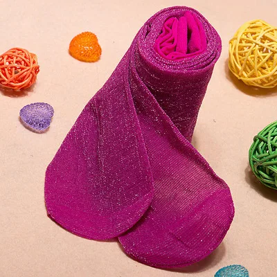 Hot pink Женские блестящие колготки сексуальные тонкие чулки колготки женские с высокой талией чулочно-носочные изделия Meias Collant Femme - Цвет: Hot pink