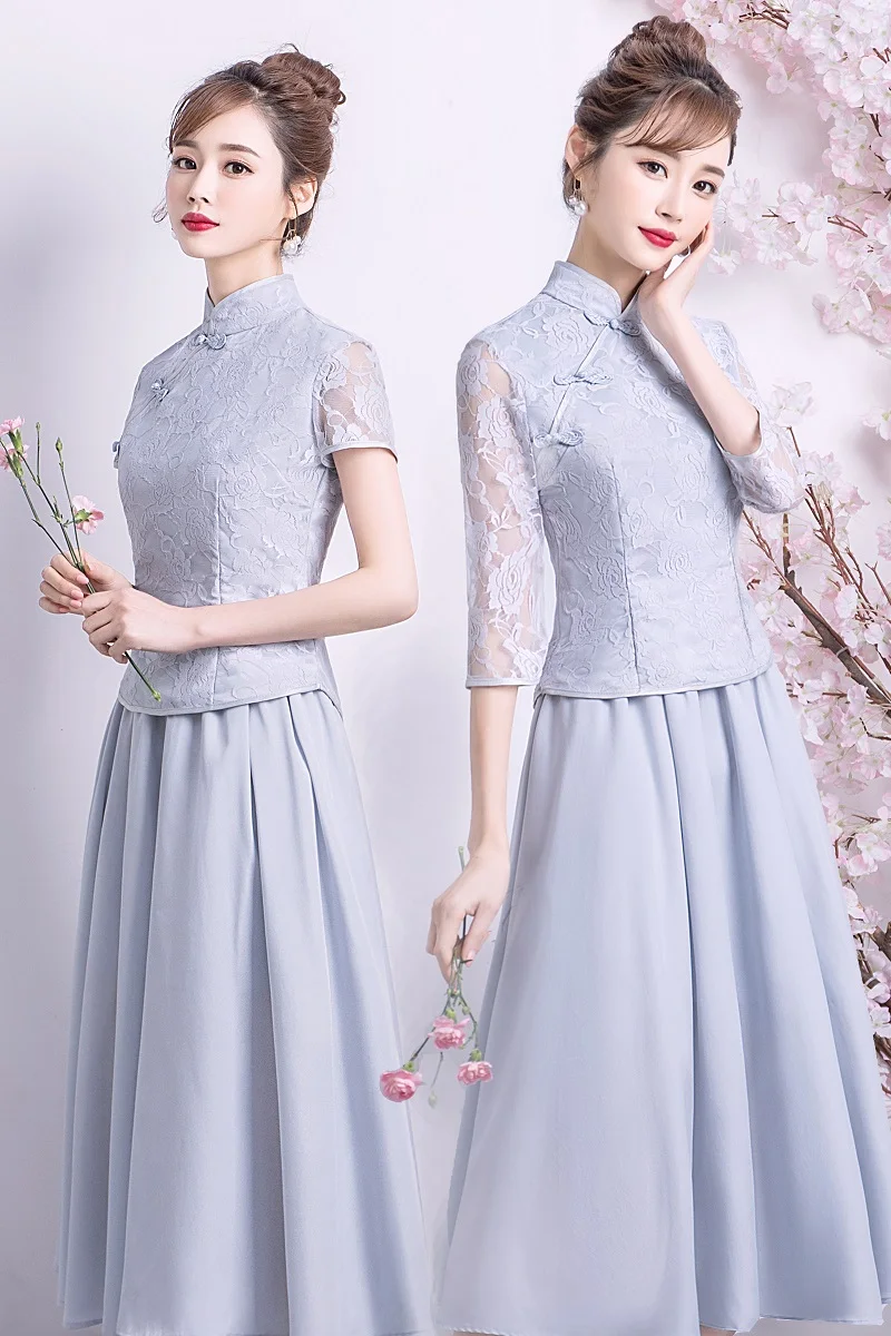 Винтажное вечернее платье Ципао в китайском стиле 2 шт. свадебные платья для