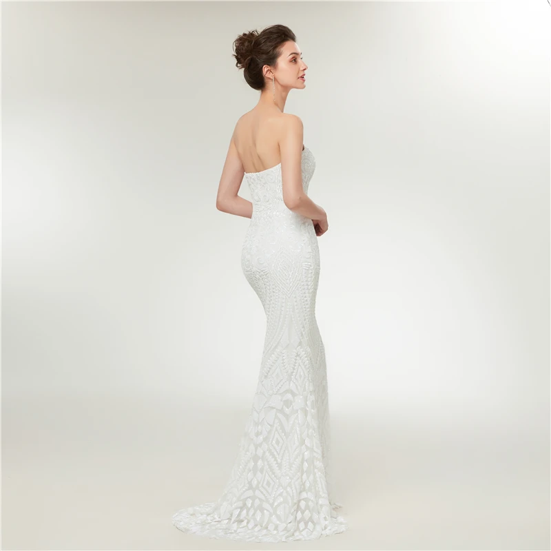 Женское вечернее платье Forevergracedress белое с блестками милая изящная Русалка