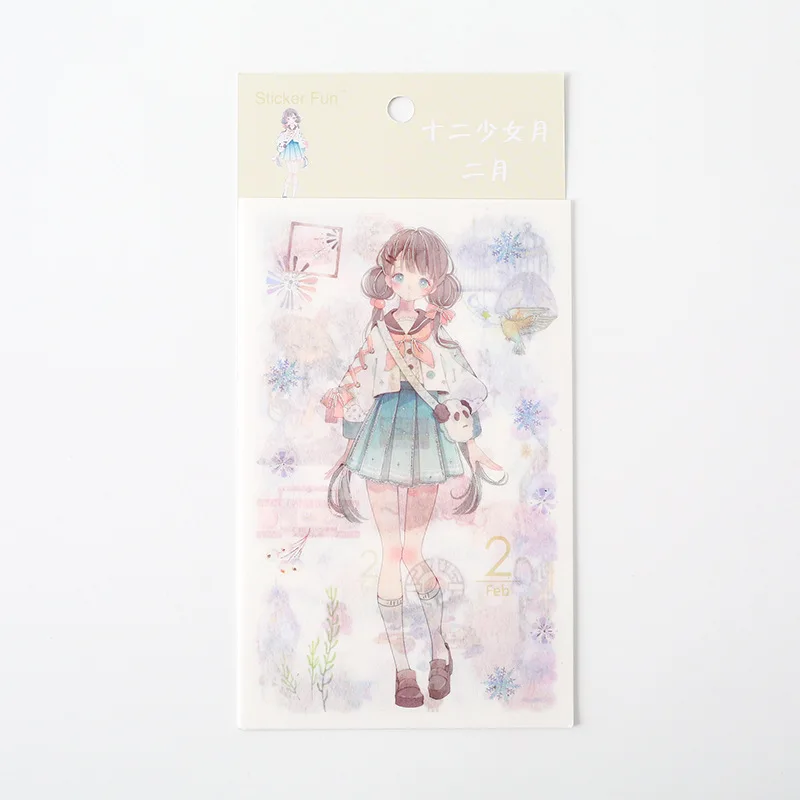 Kawaii Милая наклейка для девочки в стиле декабрина и ветра, декоративная наклейка для ноутбука, декоративная наклейка для рисования, канцелярские товары - Цвет: 2
