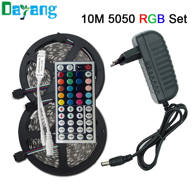 Не водонепроницаемый светодиодные 5050 RGB ленты 5 м 10 fita De LED лента диод подачи Тирас