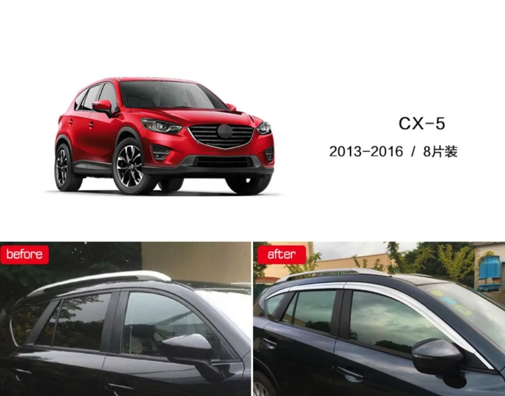 

ABS Chrome plastic Window Visor Vent Shades Sun Rain Guard car accessories for Mazda CX-5 CX 5 2013 2014 2015 2016 car styling