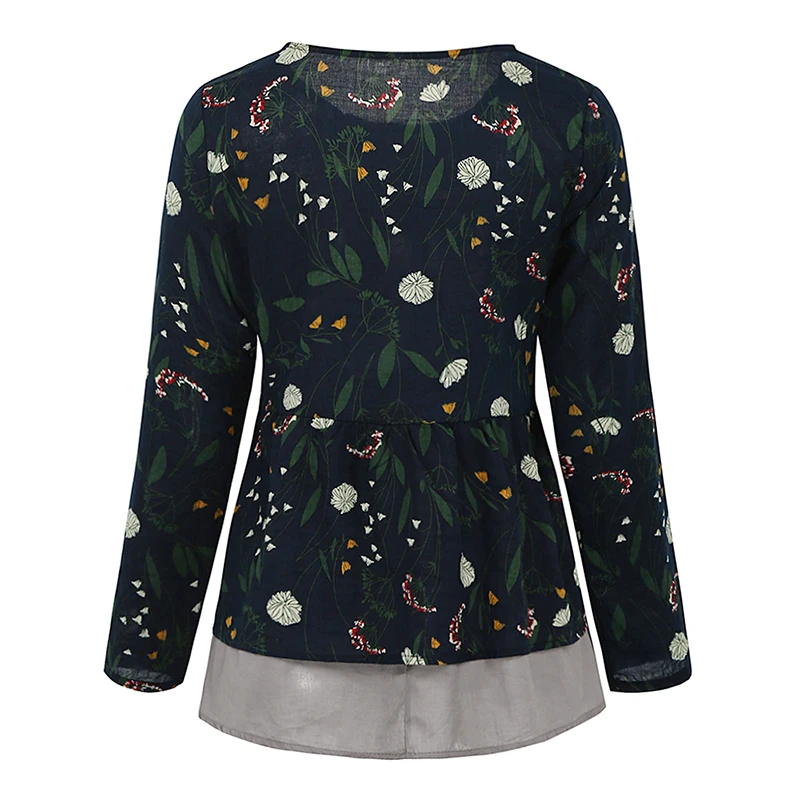 Блузка Romacci женская с цветочным принтом модный Свободный Топ винтажная