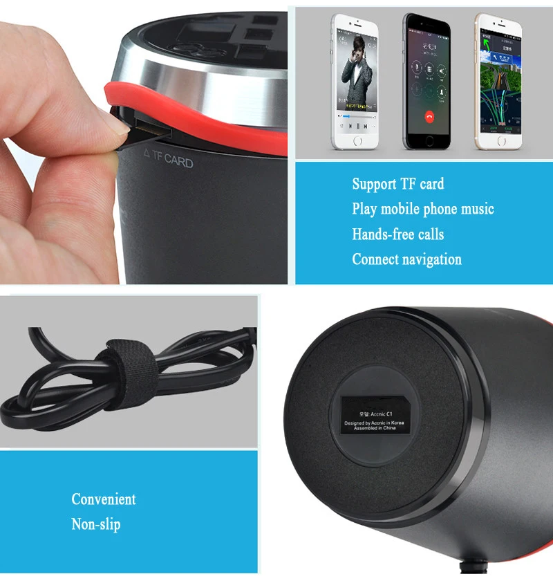 Музыкальный mp3 плеер JINSERTA с поддержкой TF/Micro SD автомобильный комплект Bluetooth FM
