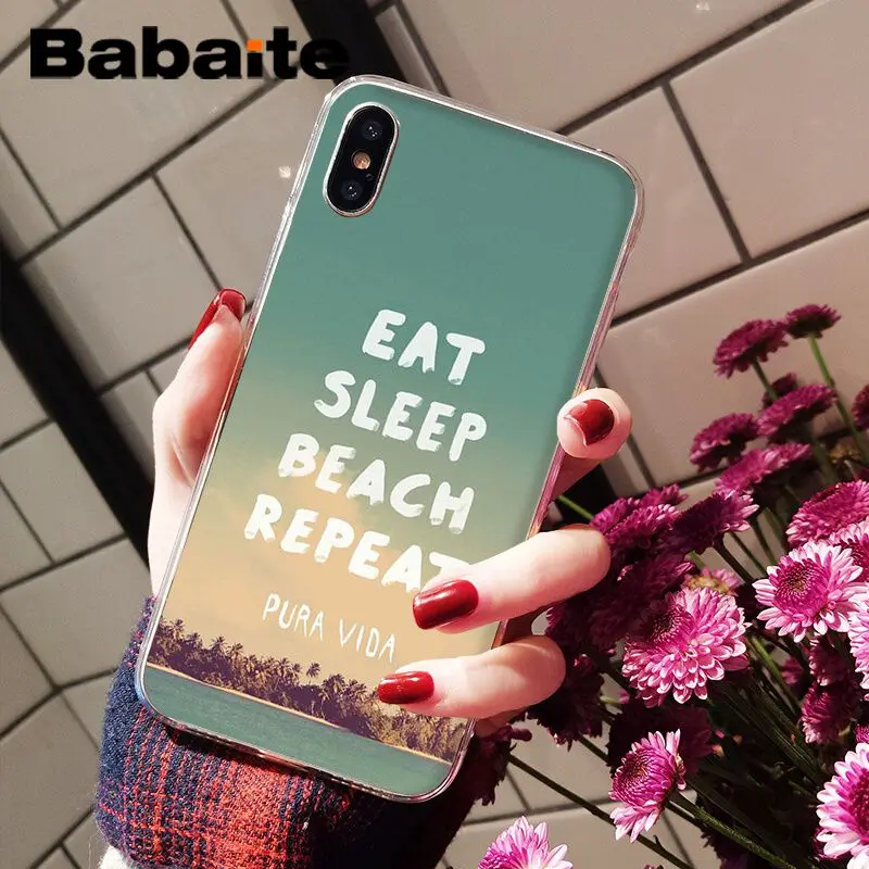 Babaite летний пляжный прозрачный мягкий силиконовый чехол из ТПУ для iPhone 8 7 6 6S Plus 5 5S