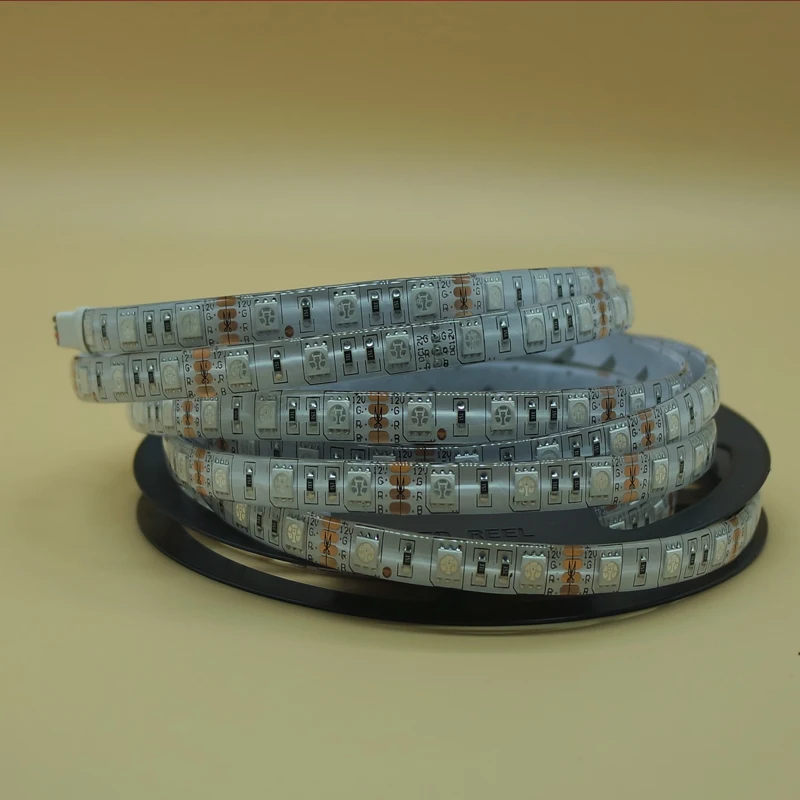 Светодиодная лента 5050 smd Водонепроницаемая не/ip65 DC 12 В 60 светодиодов/м RGB на полку