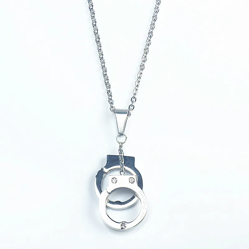 Снова Jewel для женщин подвеска в виде наручников ожерелья серебряного цвета Jewelry звено цепи нержавеющая сталь цепочки и ожерелья для обувь девочек ювелирные изделия