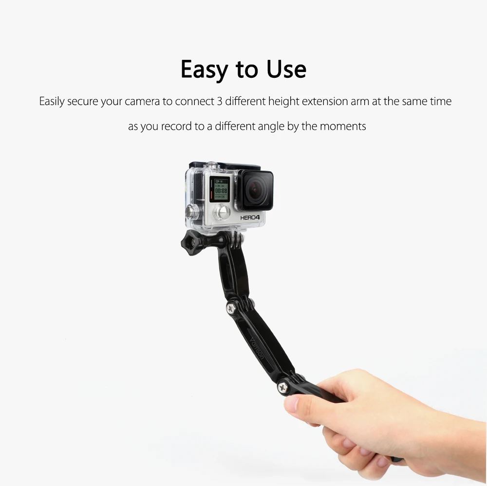 Vamson for GoPro Hero 7 6 4 3 2 Go Pro accessory extension arm connection in 1 millet Yi SJ4000 camera VP114 | Электроника