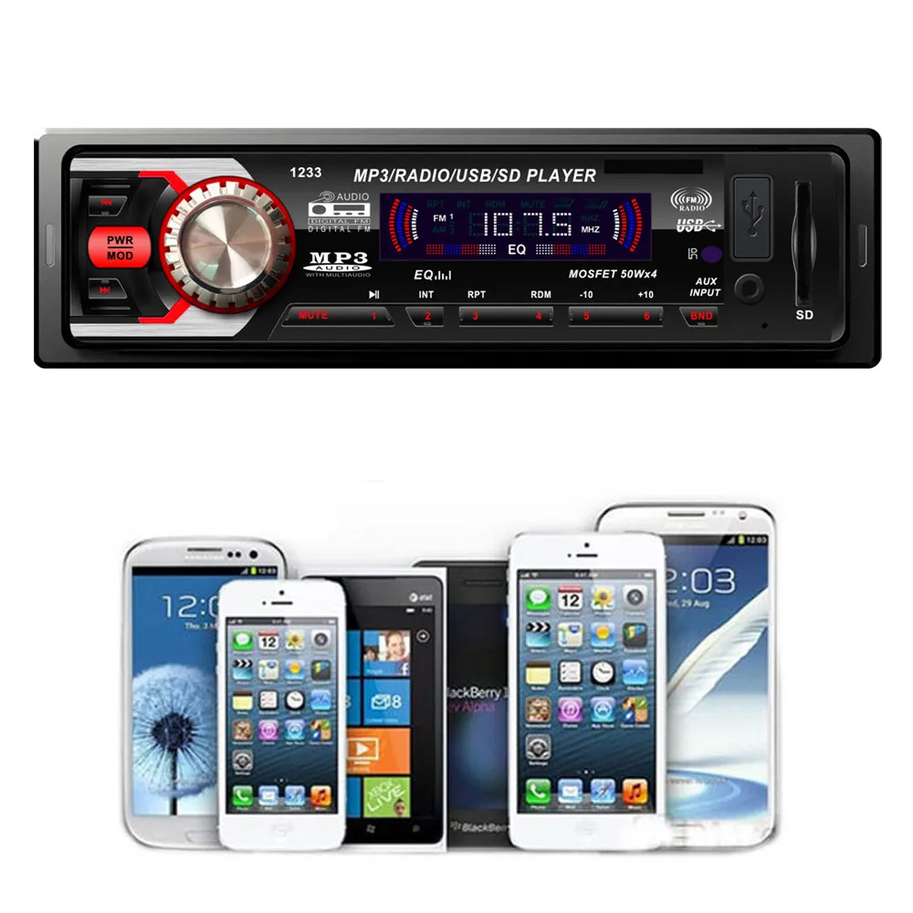 Автомагнитола mosunx стереосистема FM с MP3 плеером USB SD вход AUX приемник для телефона
