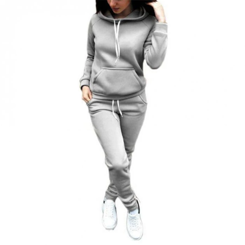 Осенне зимний комплект из 2 предметов женские толстовки с капюшоном топы штаны