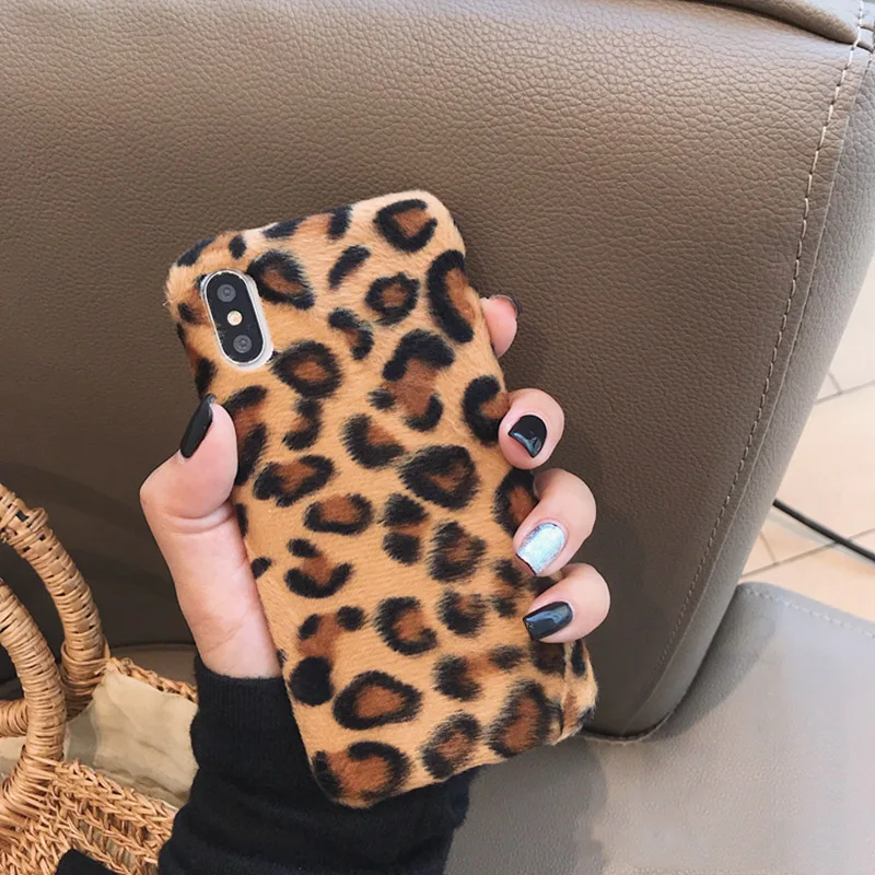 Модный Леопардовый Шерстяной Чехол для телефона iphone XS Max чехол XR X 6 6S 8 7 plus