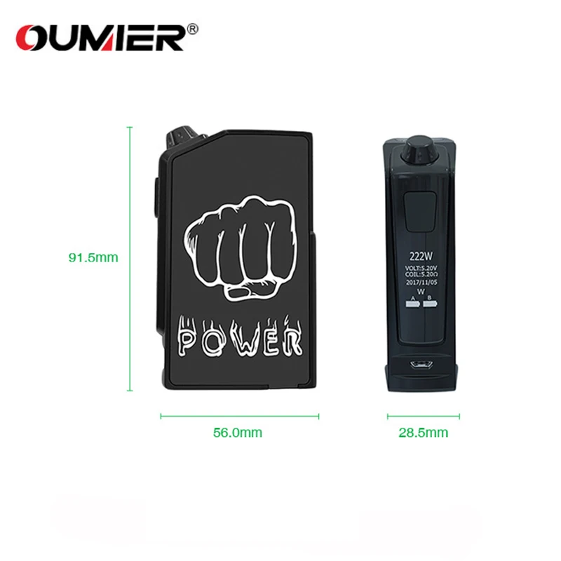 Oumier Flash VT 1 222 Вт коробка мод электронные сигареты питание от двух 18650 батарей