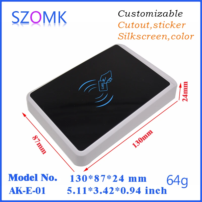 

szomk hot selling abs plastic card reader enclosure junction box (10 pcs) 130*87*24mm electrical door access instrument box