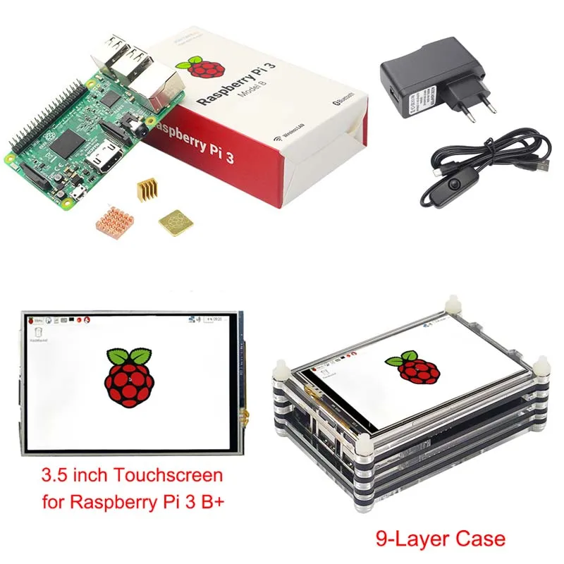 Raspberry Pi 3 Модель B + плюс стартовый комплект 5 дюймовый сенсорный экран 9-слой