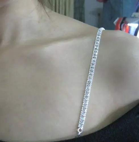 Клипсы из бисера с кристаллами дренажные одним ремешком на плечо цепочкой модный