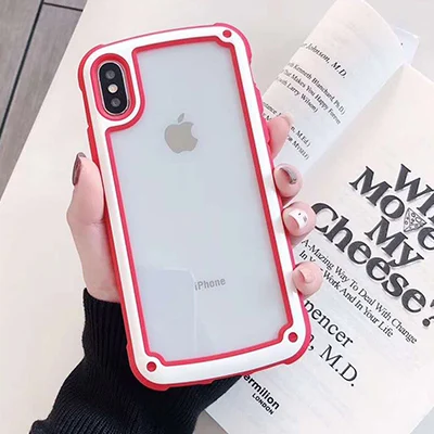 red Чехол для телефона GlamPhone, цветной прозрачный чехол для телефона iPhone XS Max XR XS X 8plus 8 7plus 7 6 S/6 Plus, жесткая задняя крышка - Цвет: red