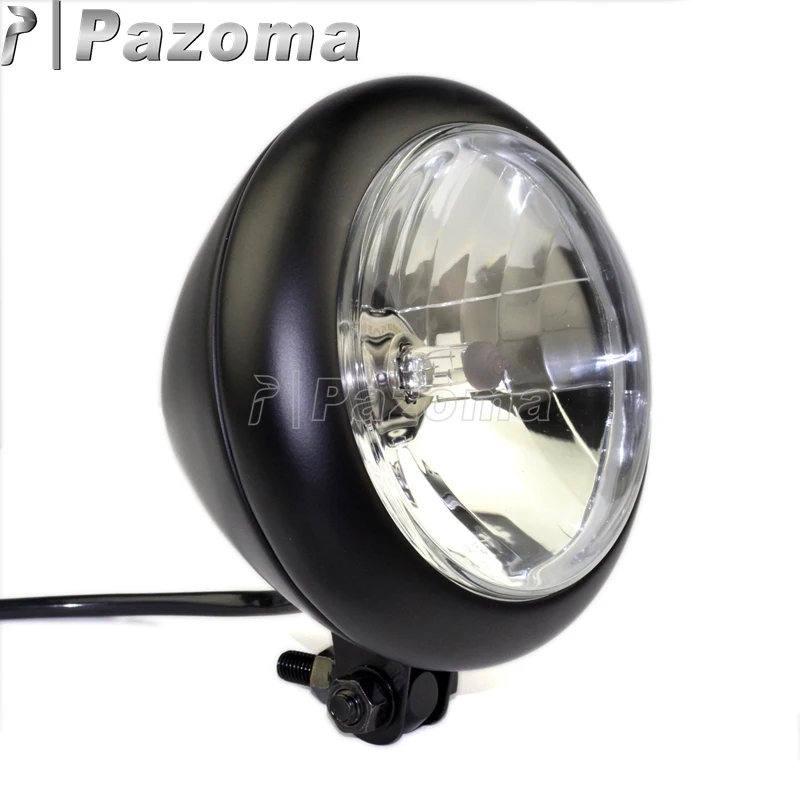 Черная передняя фара для мотоцикла EMARK H4 12 В Harley Bobbers ходячие мотоциклов