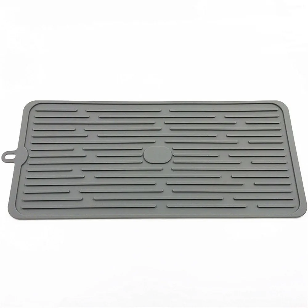 Bar Silicone Drain Pad Drying Mat Dish Kitchen Thick Counter Deep Grooves Dry Water glass drain pad Tampon de silicone M3 | Дом и сад