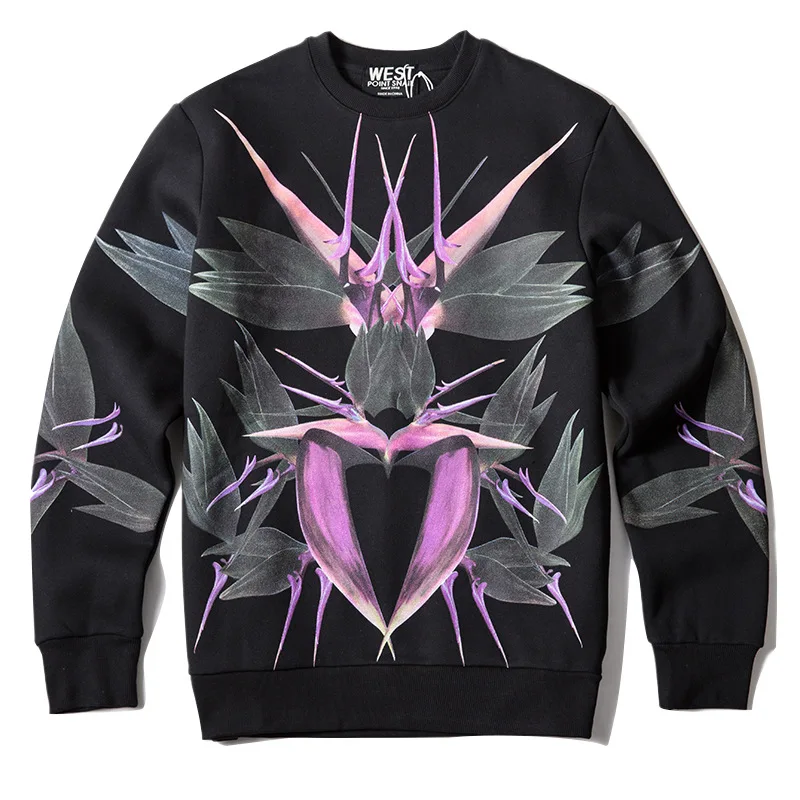 

New 2021 Men Abstract flowers gentleman Hoodies Hoody hooded Sweatshirts velvet Cotton Drake Thicken Fleece Street Hip hop #E103