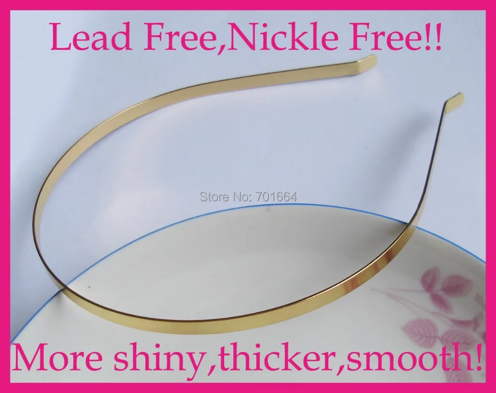 

10PCS 5mm golden Plain Metal Hair Headbands with bent end at nickle free and lead free quality,BARGAIN for BULK