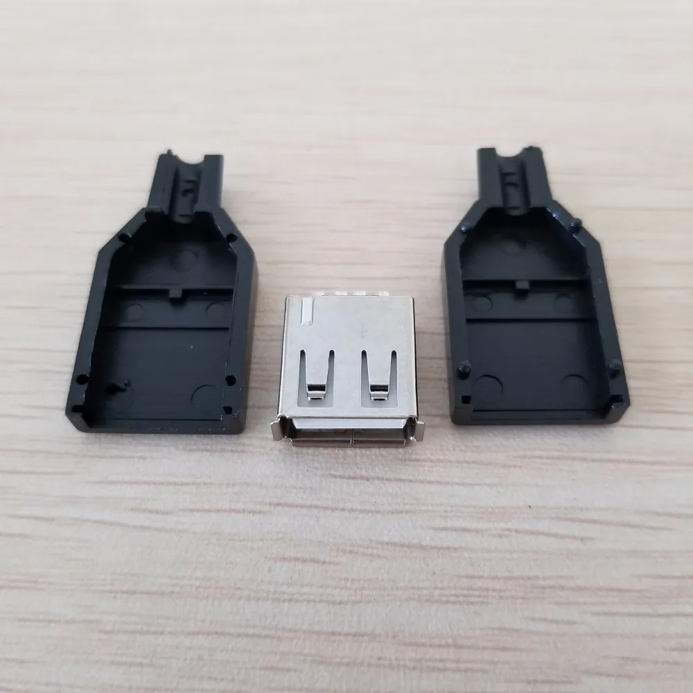

10set/lot USB 2.0 Type A Female Adapter with Housing DIY Connector Black