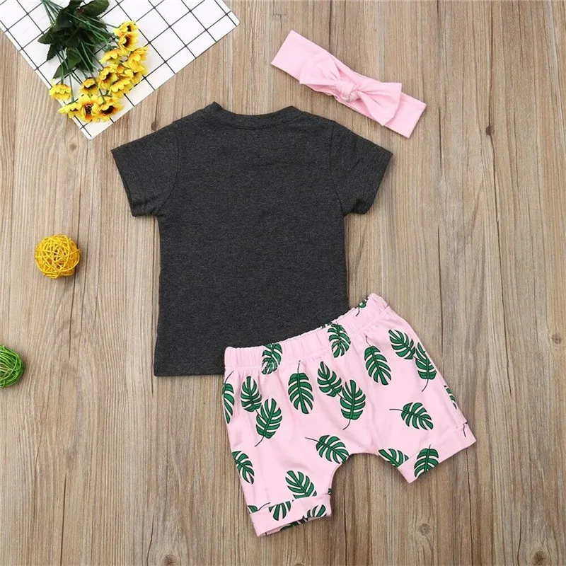 3 предмета одежда для маленьких девочек рубашка с короткими рукавами Топы