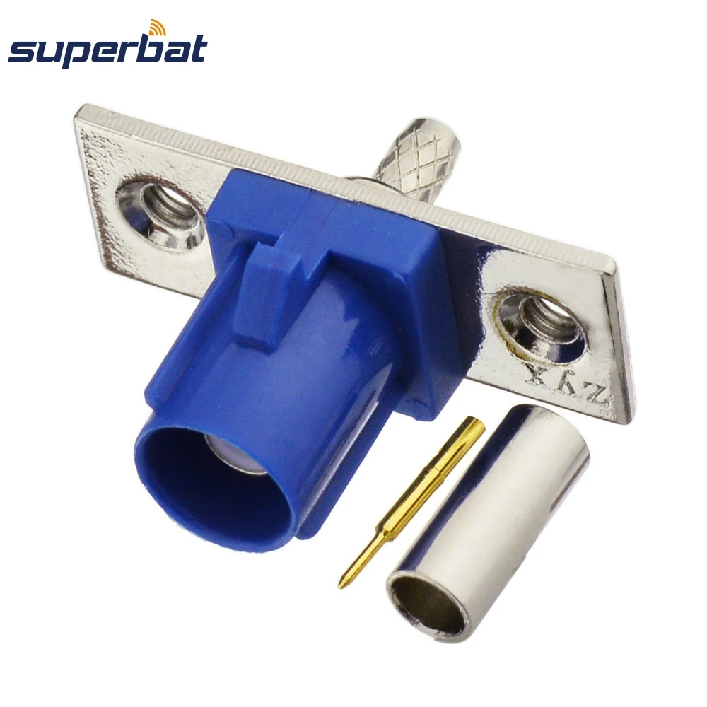 Superbat 10 шт. Fakra 2 отверстия панельный штекер синий RF разъем для GPS