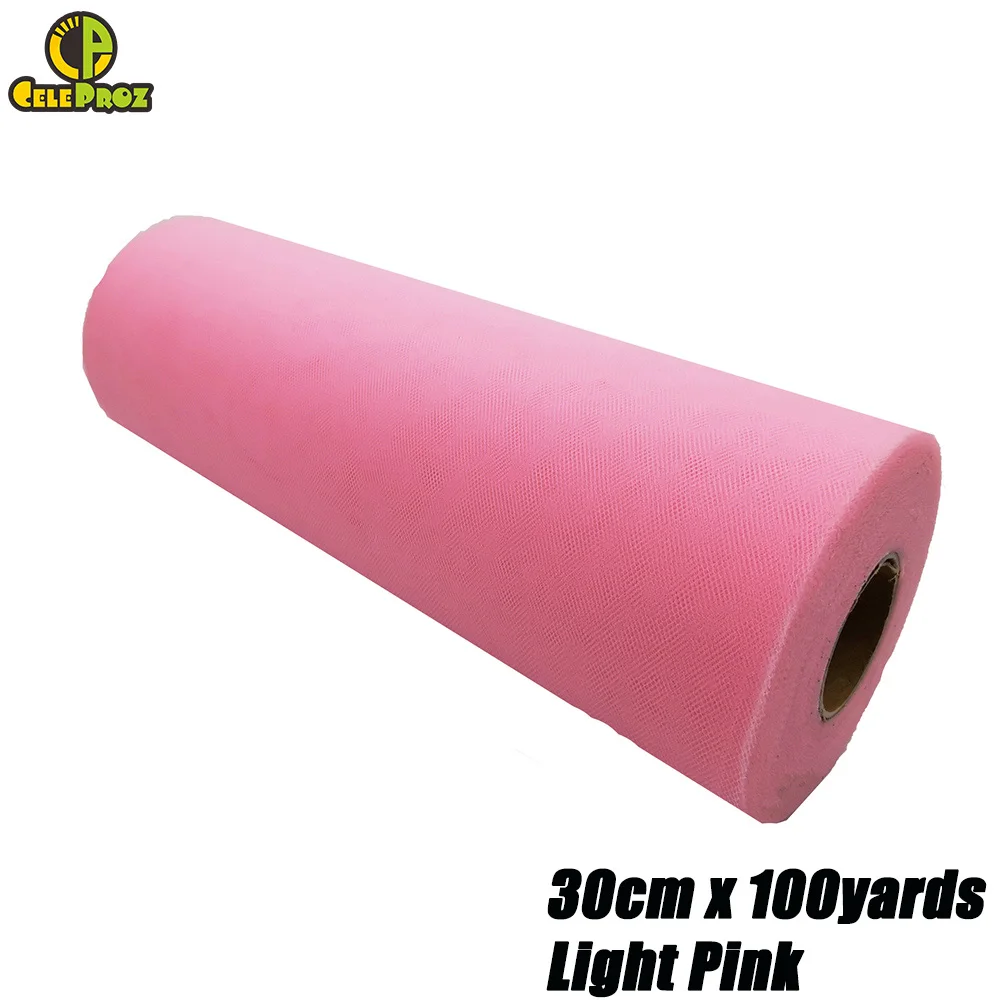 30cm LIGHT PINK 30 см 100 ярдов белый тюль рулон Тюль органза Ткань DIY открытый свадьба день рождения Alise Runner центральные украшения принадлежности - Цвет: 30cm LIGHT PINK