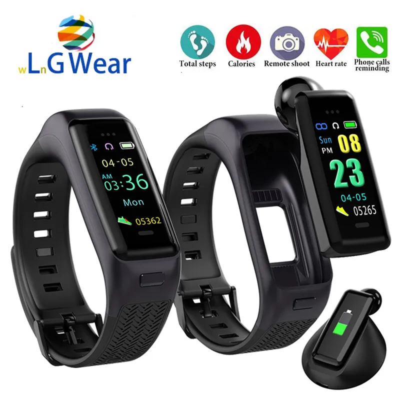 Новый Умный Браслет Bluetooth-гарнитура наушники с ремешком водонепроницаемый