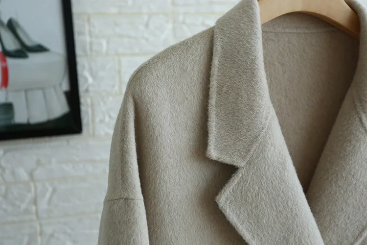 Kobykoyi зимнее женское шерстяное пальто с отложным воротником 80% Женское Casaco Feminino