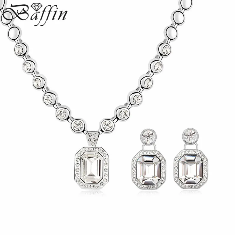 Комплект из колье и серёг с кристаллами Swarovski | Украшения аксессуары