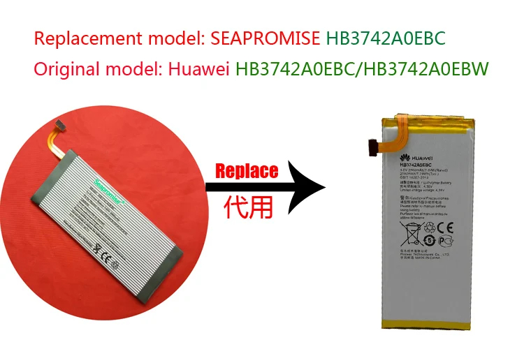 Оптовая продажа 10 шт./лот батарея HB3742A0EBC Чехол для мобильного телефона Huawei Ascend P6 U06
